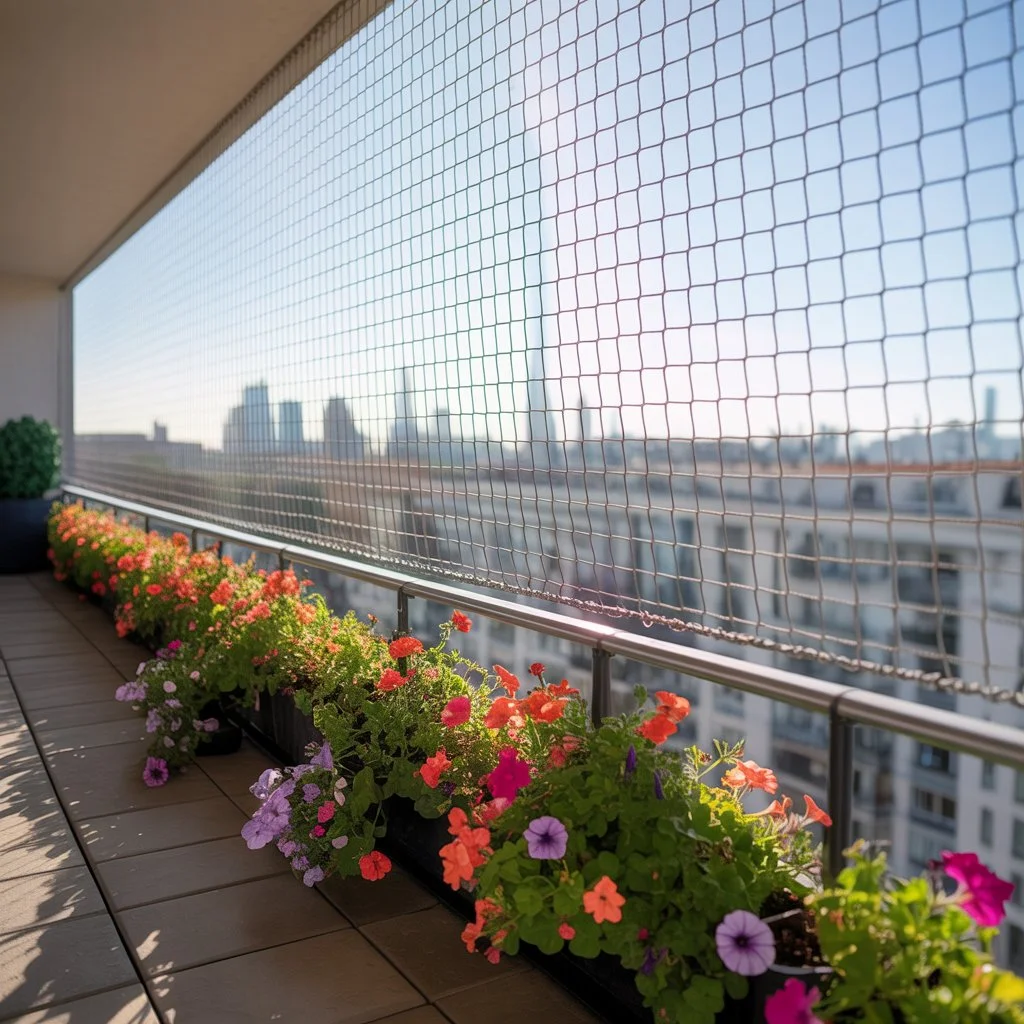 Balcony safety nets provide strong, invisible protection for children, pets, and belongings—ideal for high-rise apartments and open balcony spaces.