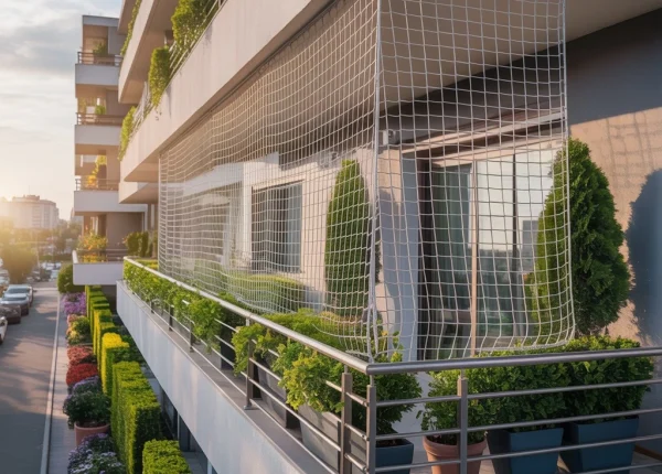 Balcony safety nets provide strong, invisible protection for children, pets, and belongings—ideal for high-rise apartments and open balcony spaces.